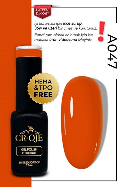 CROJE KALICI OJE Kalıcı Oje A047 - Turuncu (12 ml)