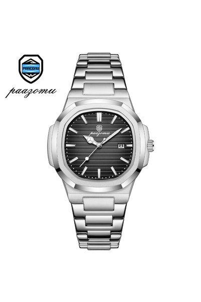Choice Silver black PAAZOMU Top Luxury Brand Man Watch Sports Waterproof Lumi...