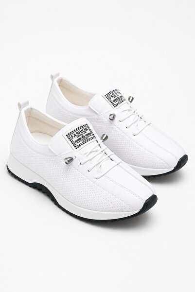 Solo Bag Daily White Women's Thick Soled Smart Lace-Up Sports Walking Shoes