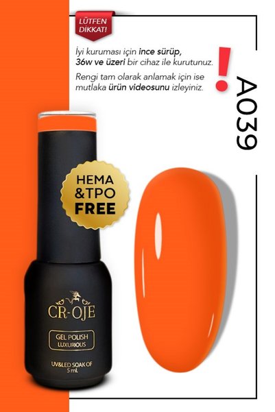 CROJE KALICI OJE Kalıcı Oje A039- Turuncu (5 ml)