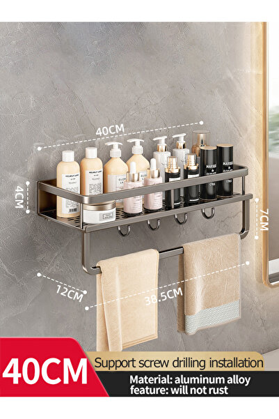 Choice gray 40CM-B Bathroom Rack Bathroom Shelf Toilet Space Aluminum Hanging...