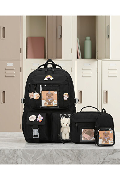 MARiE Tokyo Korean Figured 3-Piece Children's School Bag Set – Backpack and L...