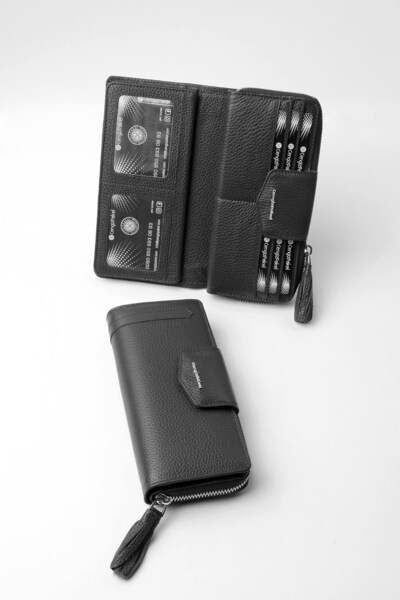 CENGİZ PAKEL Genuine Leather Black Women's Wallet CP65133
