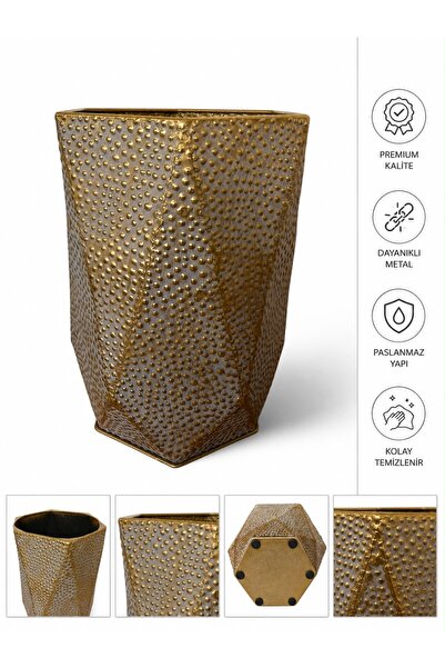 BitkiKapında Elite Antik Dekoratif Metal Saksı ( 34 cm çap - 49 cm boy )