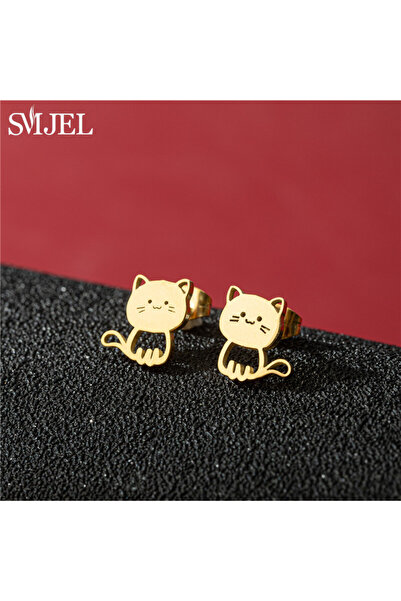 Choice GED761G 2025 New Funny Happy Kitty Stud Earrings for Girls Fashion Cut...