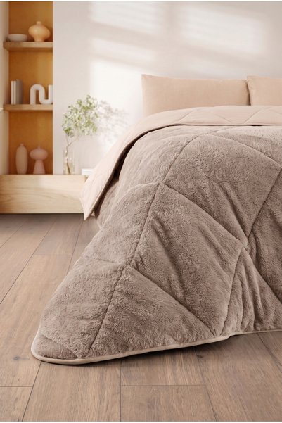 Formeya Set pilota dublă față Wellsoft cu husă de pernă de lux, dimensiune king, bej, 215x235 cm |   Pilotă |   Zestre