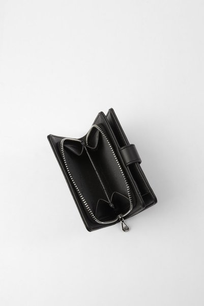 CENGİZ PAKEL Cengiz Pakel Women's Mini Size Wallet with Snap Detail - 65315 - Black