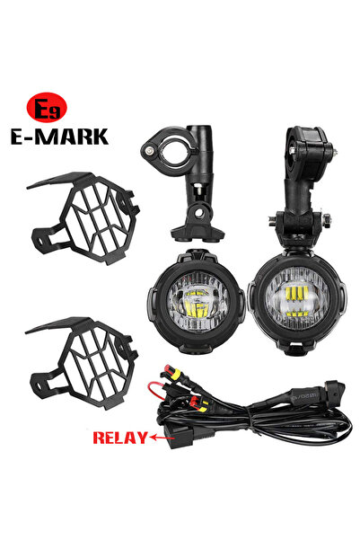 Choice1 A set E9 Mark Motorcycle LED Auxiliary Spot Fog Lights 40W 6000K Driv...