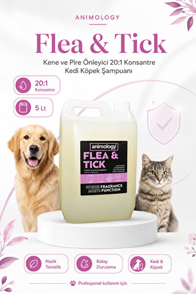 Animology Flea Tick Köpekler için Kene ve Pire Kovucu Şampuan 5 Lt - 20:1 Kon...