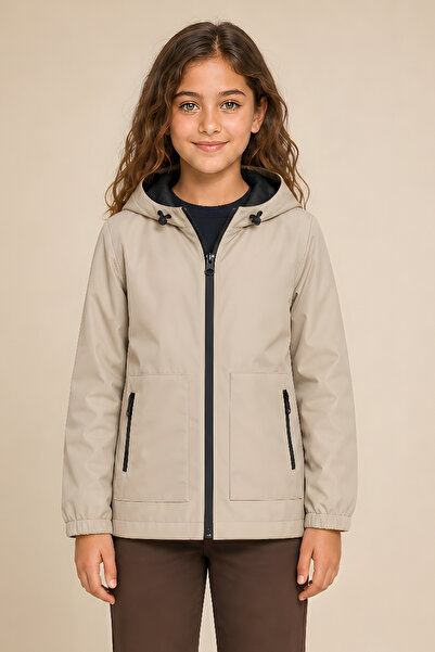 Montland Sports Girl's Stone Lined Waterproof and Windproof Hooded Raincoat w...