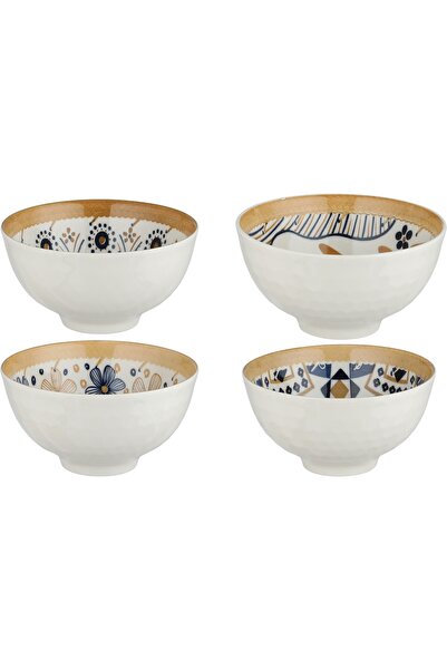 Alsaif Gallery Al Saif Gallery Porcelain Yogurt Set, 11.5 cm, 4 Pieces - Mult...