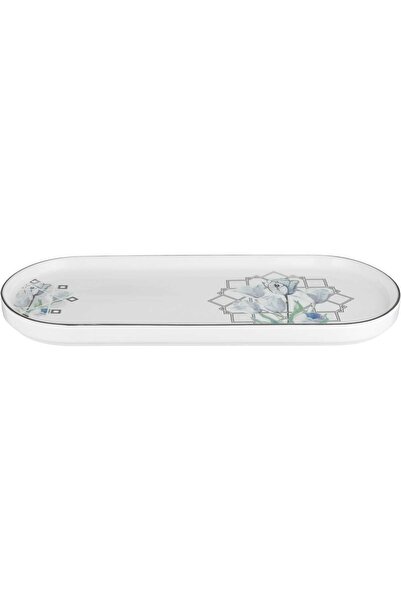 Alsaif Gallery Al Saif Gallery Porcelain Dessert Serving Dish, Sky Blue Rose ...
