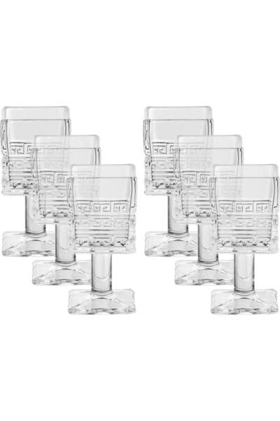 Alsaif Gallery Al Saif Gallery Glass Serving Set, 6 Pieces, Square, Base - Clear
