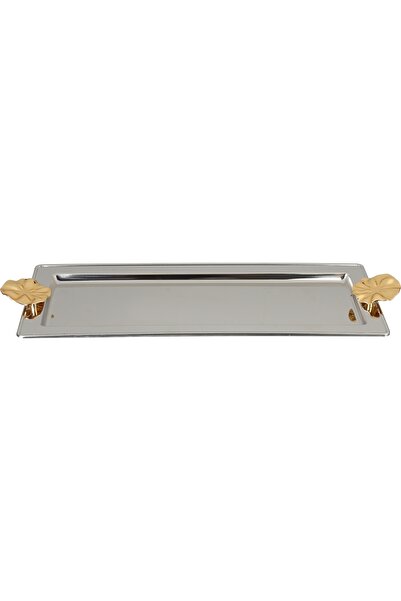 Alsaif Gallery Al Saif Gallery stainless steel serving tray, 47x18.5x2 cm, re...