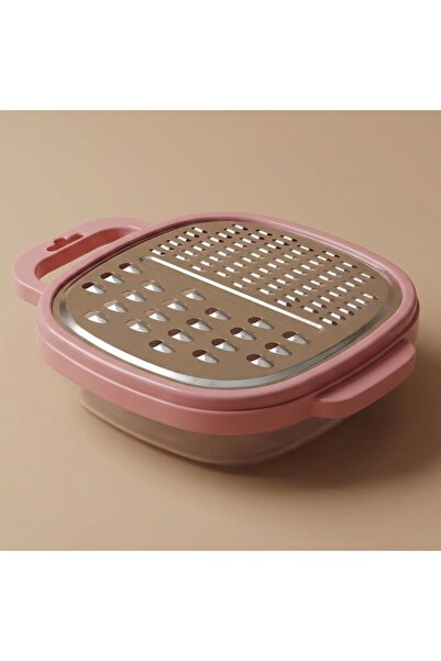 Alsaif Gallery Al Saif Gallery Steel grater with box and lid - pink silver