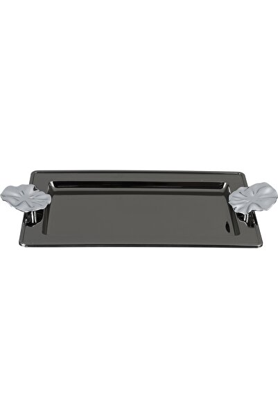 Alsaif Gallery Al Saif Gallery stainless steel serving tray, 30x18.5x2 cm, re...