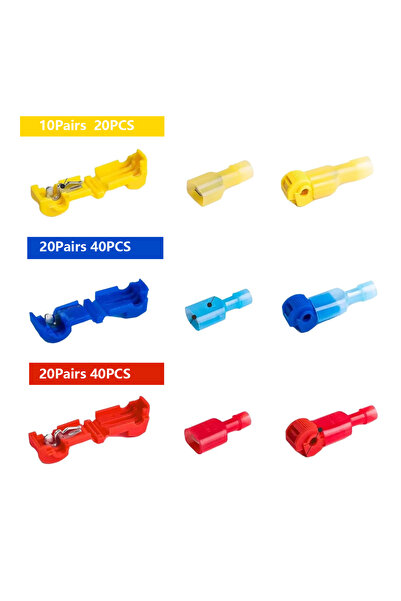 Choice 50 pairs mix 100pcs/50pairs T-Tap Wire Connectors, T Tap Electrical Co...