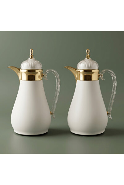 Alsaif Gallery Al Saif Gallery Al Hanouf Thermos Set, 3 Pieces - Gold Pearl