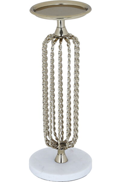 Alsaif Gallery Steel Candle Holder Alsaif Gallery, Small, Round Base - Gold