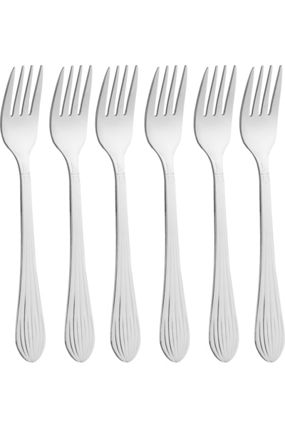 Alsaif Gallery Al Saif Gallery Stainless Steel Dessert Fork Set, 6 Pieces, St...