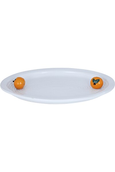 Alsaif Gallery Al Saif Gallery porcelain dessert plate, 35.9 x 25.7 x 4.4 cm,...