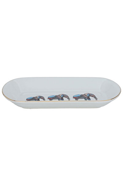 Alsaif Gallery Al Saif Gallery porcelain plate, 26 cm, oval - white