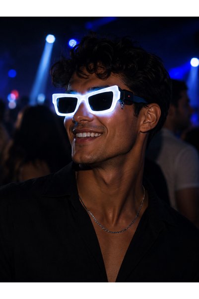 PARTİPORT Illuminated Retro Cornered Lighted Glasses