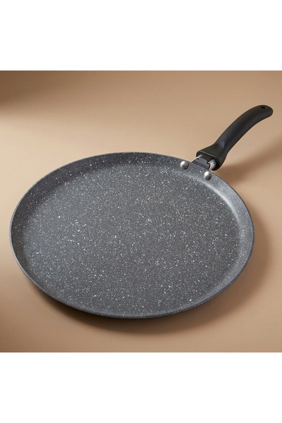 Alsaif Gallery Al Saif Gallery granite crepe pan, 28 cm, with flat edges - grey