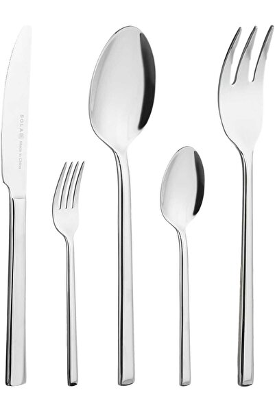 Alsaif Gallery Luxor SteelAl Saif Gallery Spoon Set, Plain, 30 Pieces - Silver