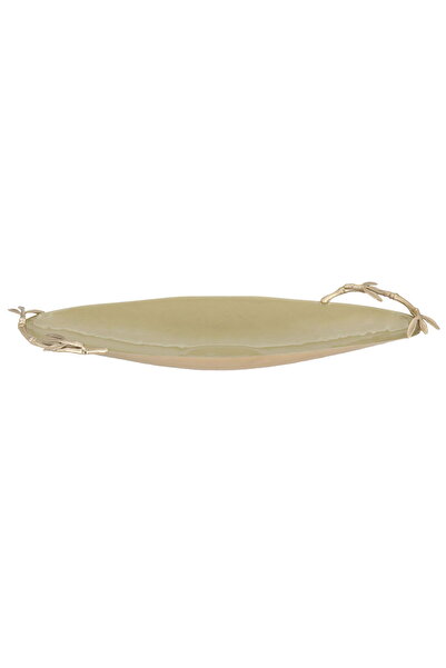 Alsaif Gallery Al Saif Gallery Steel Serving Plate, Round - Gold