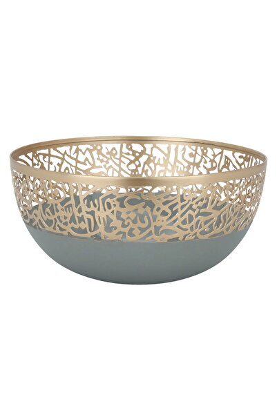 Alsaif Gallery وعاء فولاذي من معرض السيف، 24 × 24 × 11 سم، دائري - رمادي
