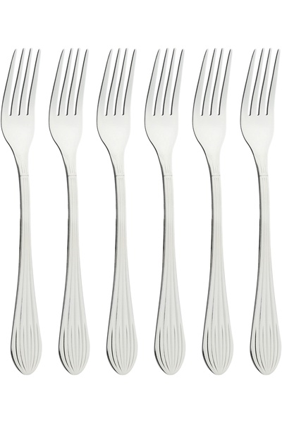 Alsaif Gallery Al Saif Gallery Stainless Steel Dinner Fork Set, 6 Pieces, Str...
