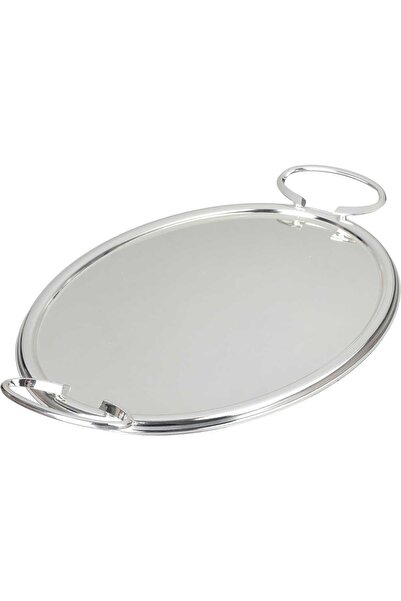Alsaif Gallery Al Saif Gallery Steel Serving Tray, 51.5x37.5x1 cm - Silver