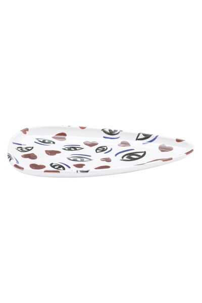 Alsaif Gallery Al Saif Gallery Porcelain Serving Plate, 26X12X2 Cm - White