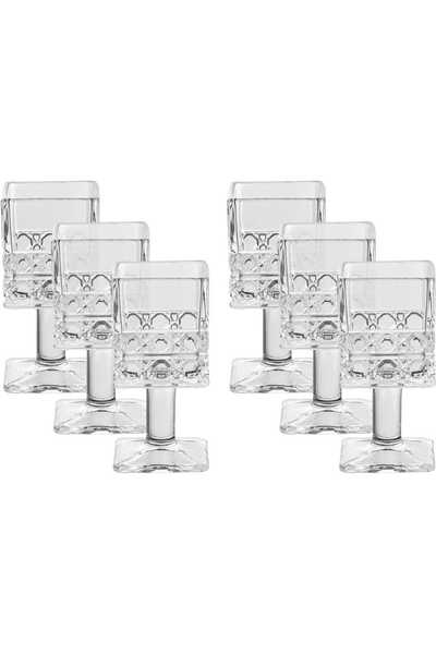 Alsaif Gallery Al Saif Gallery Glass Serving Set, 6 Pieces, Square, Base - Clear