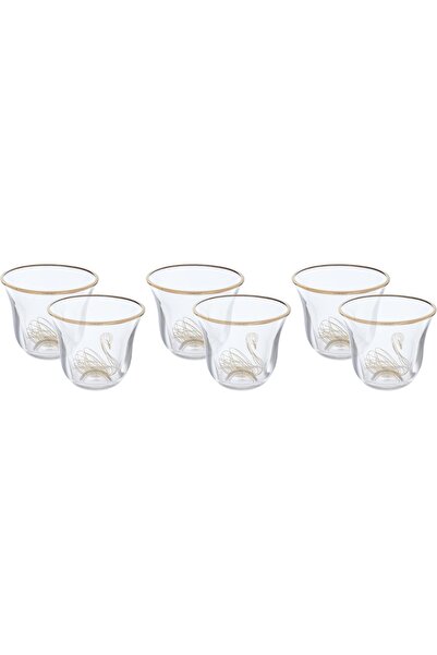 Alsaif Gallery Al Saif Gallery Flamingo Glass Coffee Cup Set, 90ml, 6 Pieces ...