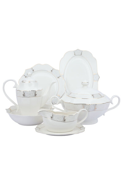 Alsaif Gallery Al Saif Gallery Victoria Porcelain Dinner Set, 166 Pieces - White
