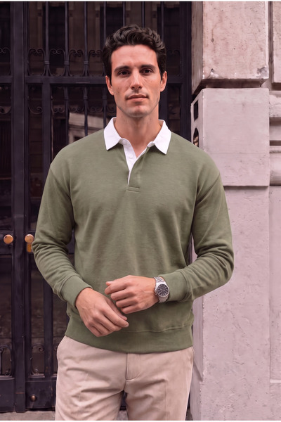 Valiberta Luis Polo Yaka Thessaloniki Knitted Fabric Men's Sweatshirt - Light...