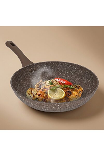 ROCKY granite frying pan, 28cm - brown