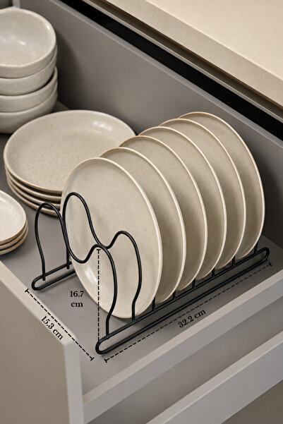Edora Home Matte Black 6 Compartment Pan Pot Lid Organizer Drawer Organizer S...