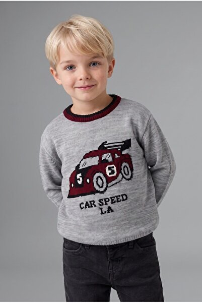 DeFacto Oversize Basic Car Patterned Sweater for Baby Boy H9286A526Wn