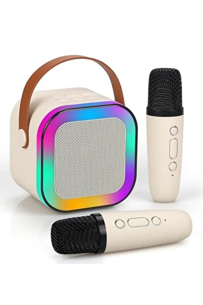 Zineets Bluetooth Hoparlör Parti Hoparlörü Karaoke Mikrofon Hediyeli Işıklı S...