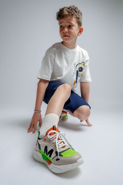 mnpc Erkek Çocuk Gri Günlük Spor Ayakkabı