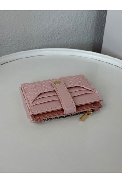 ZEYS Örgü Desenli Çıtçıtlı Çok Bölmeli Kadın Cüzdan Kartlık