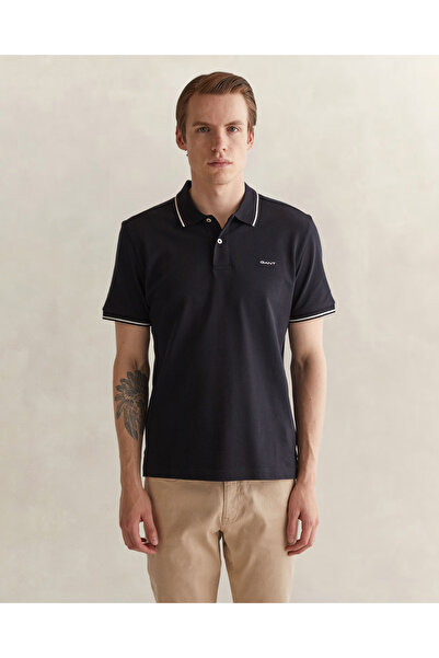 Gant Erkek Siyah Regular Fit Polo Yaka T-Shirt