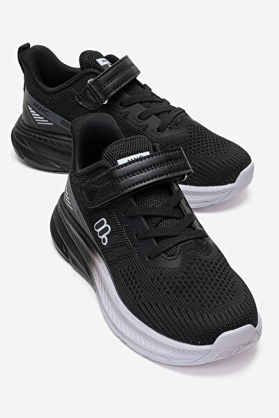 Minican Unisex Çocuk Siyah Günlük Spor Ayakkabı