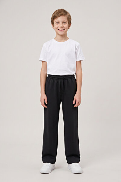 CRASSİ Boys' School Sweatpants Lycra Cotton Fabric Elastic Waist Lace-Up With...
