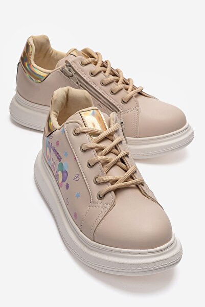 mnpc inci mark Kız Çocuk Bej Sneaker Ayakkabı