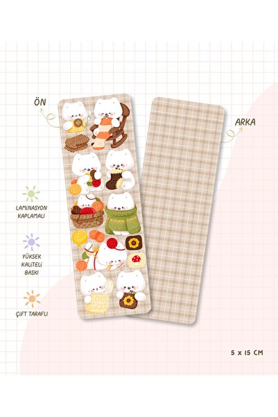 Flurina Studio Çift Taraflı Kitap Ayracı No:022 - Cozy Bear