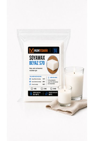 MUMTEDARİK Beyaz Soya Wax %100 Doğal Mum Hammaddesi 1 Kg Vegan